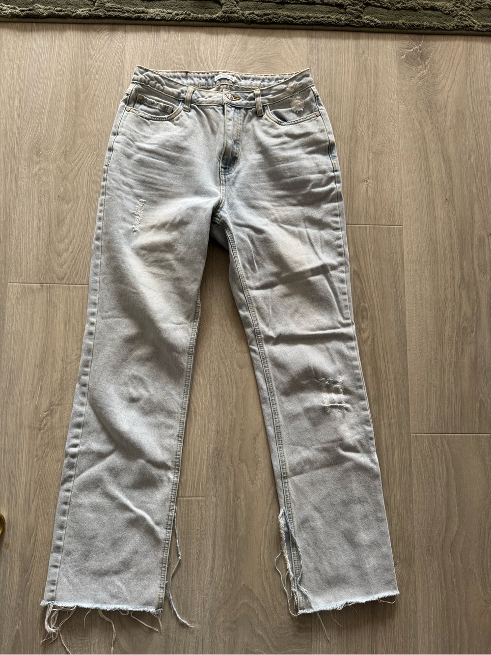 Avec Les Filles High Rise Slit Hem Wide Leg Jeans - Picture 4 of 7
